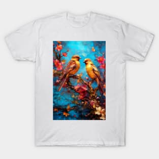 two birds watercolor art T-Shirt